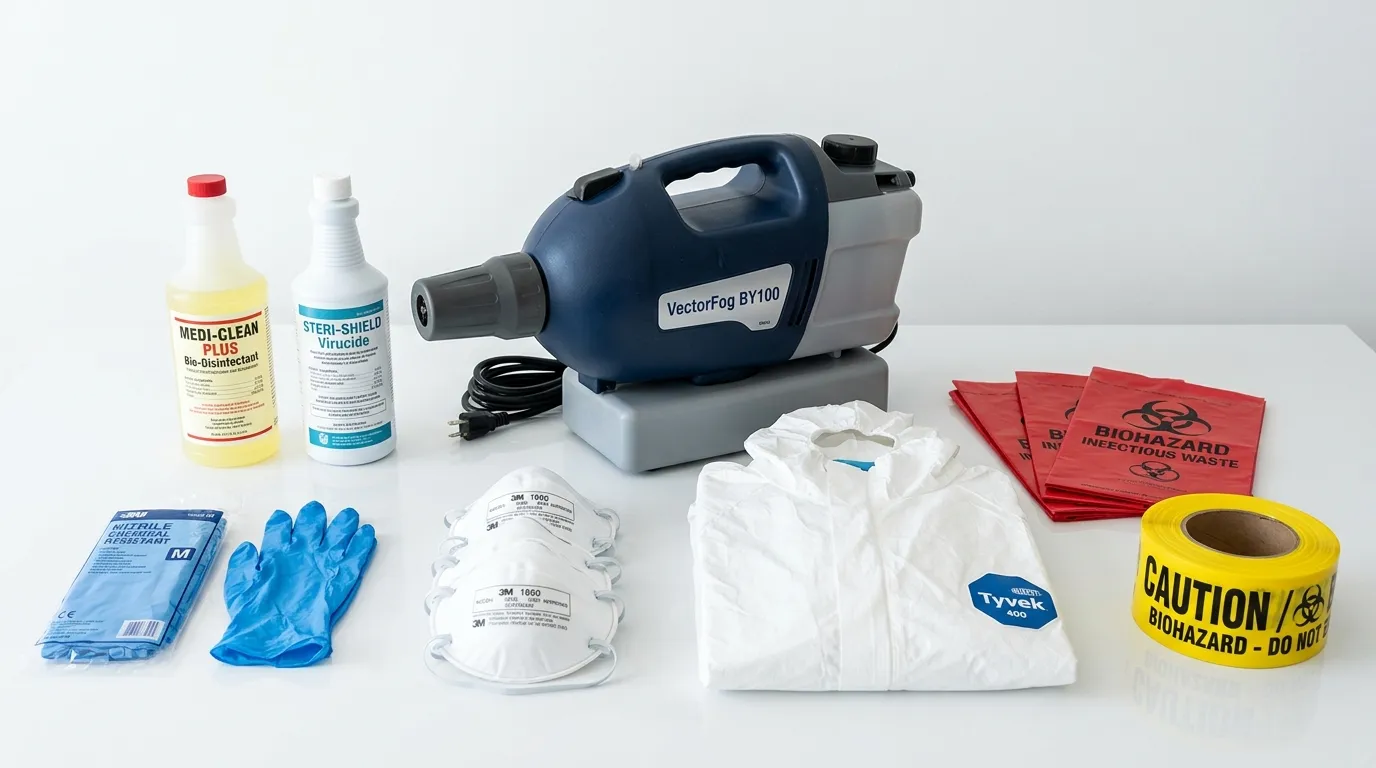 Professional biohazard remediation crew working in Franklin